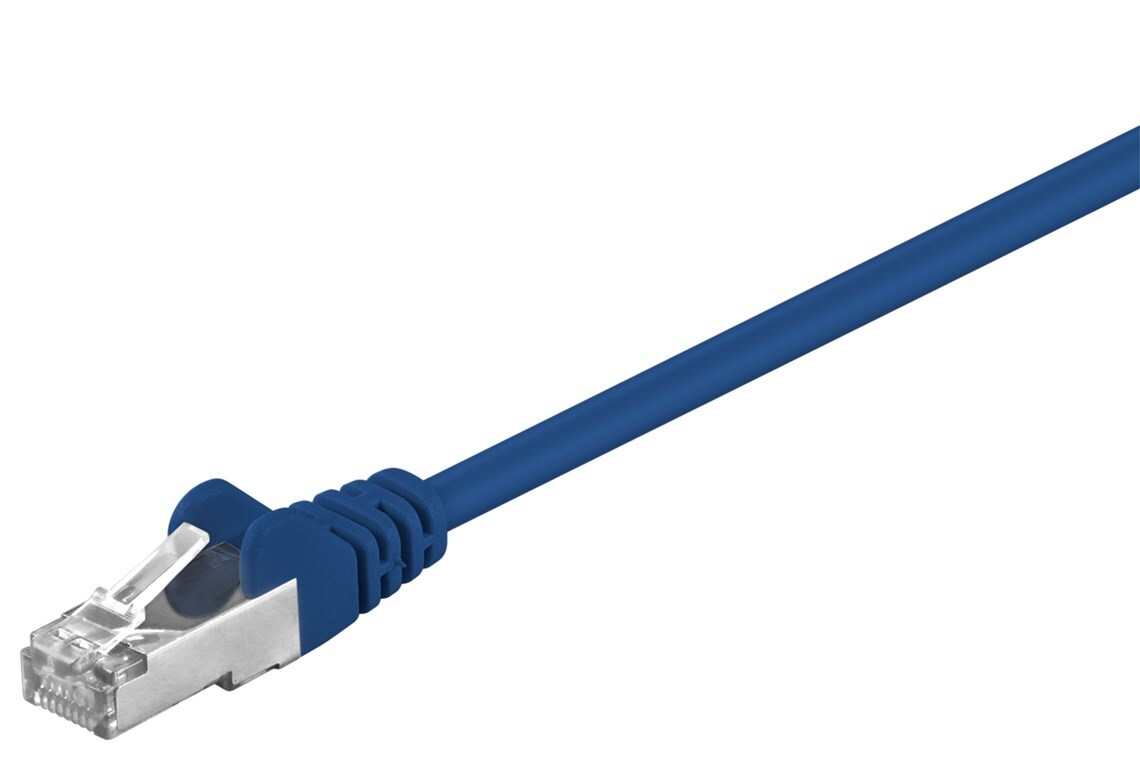 60x Goobay 50161 CAT 5e Netzwerkkabel, F/UTP, blau, 5 m - Kupferummantelter Aluminiumleiter (CCA)