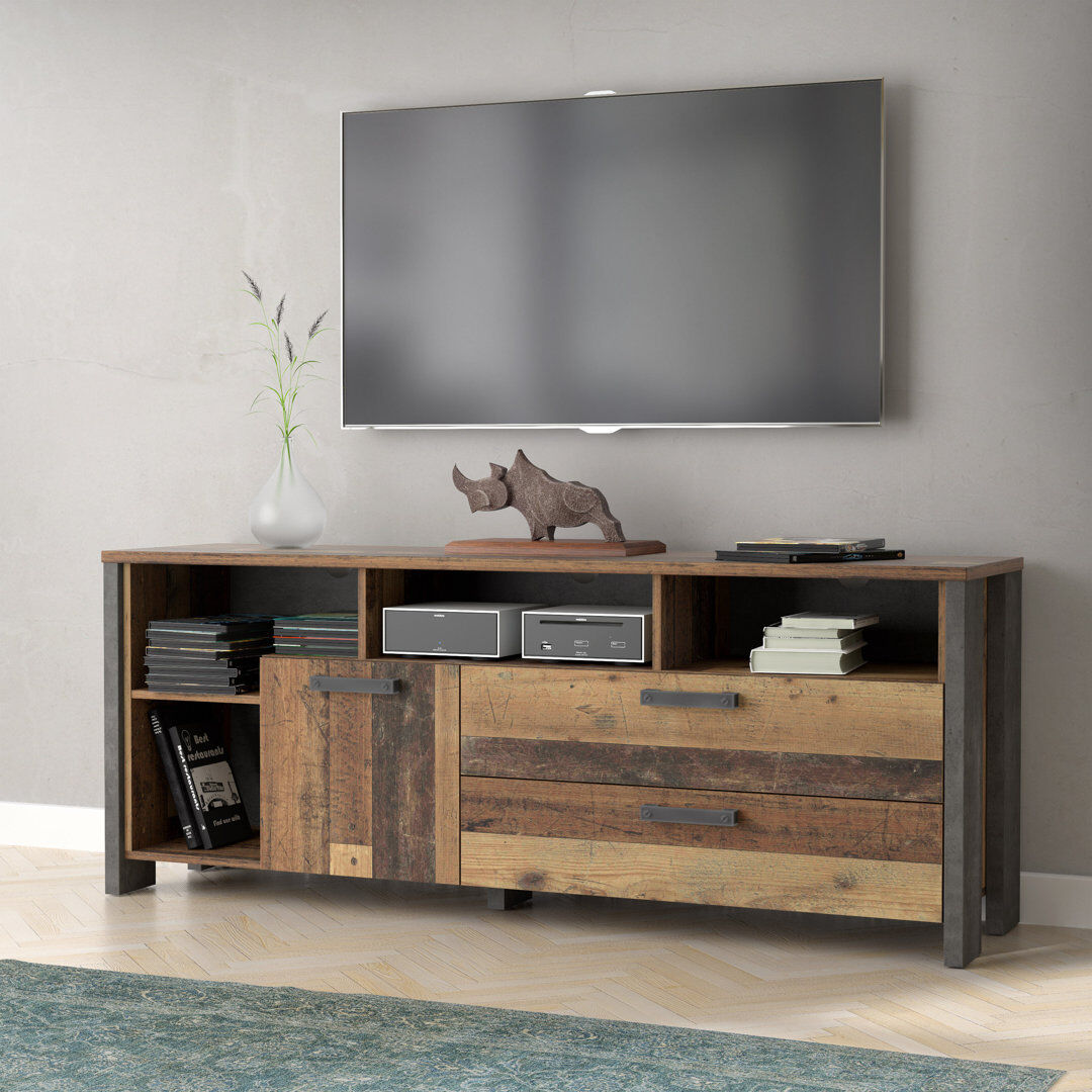 Mercury Lanham TV-Lowboard Dark Grey Concrete Effect/Old Vintage Wood 70"