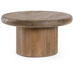 Couchtisch Lopez aus Mangoholz, rundes Design, moderner Stil, Braun, Ø 75 cm