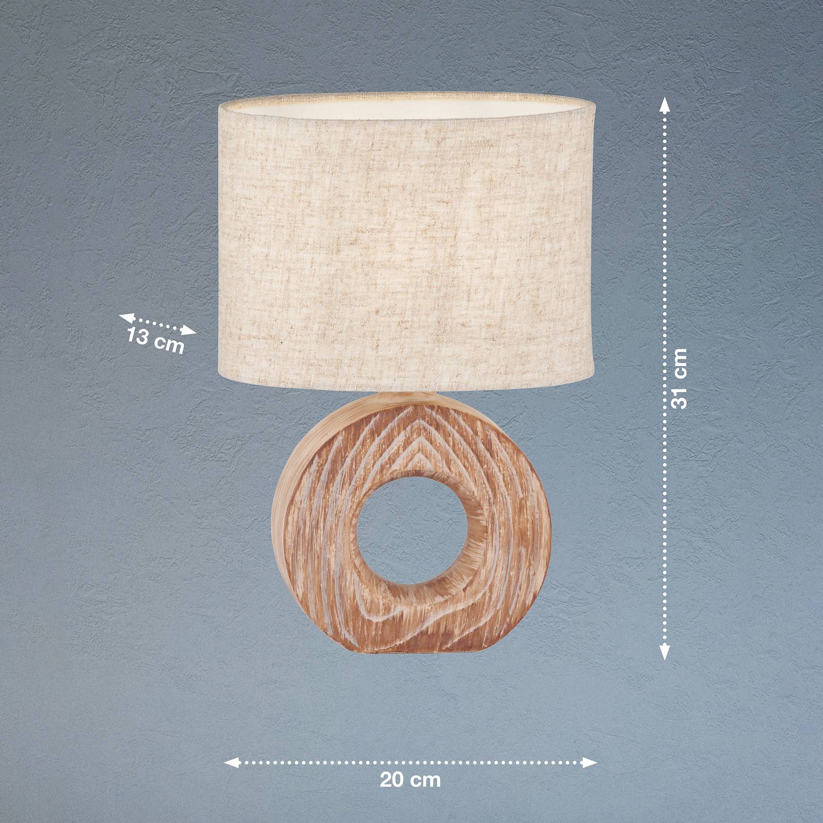 FISCHER & HONSEL Table Lamp Hanke, Dark wood, Bedroom, metal, Table Lamp