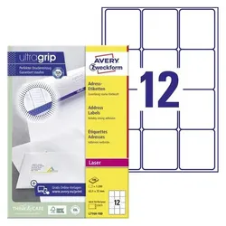Avery Dennison, Etiketten, Etiquette d'adresse, 63,5 x 72 mm, blanc