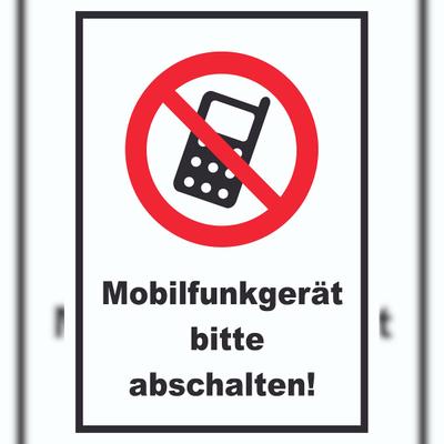 HB-Druck Handy aus Mobilfunkgerät abschaltenSchild A0 Rückseite selbstklebend