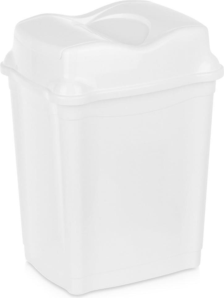 Orion Solid plastic prullenbak met deksel, wit