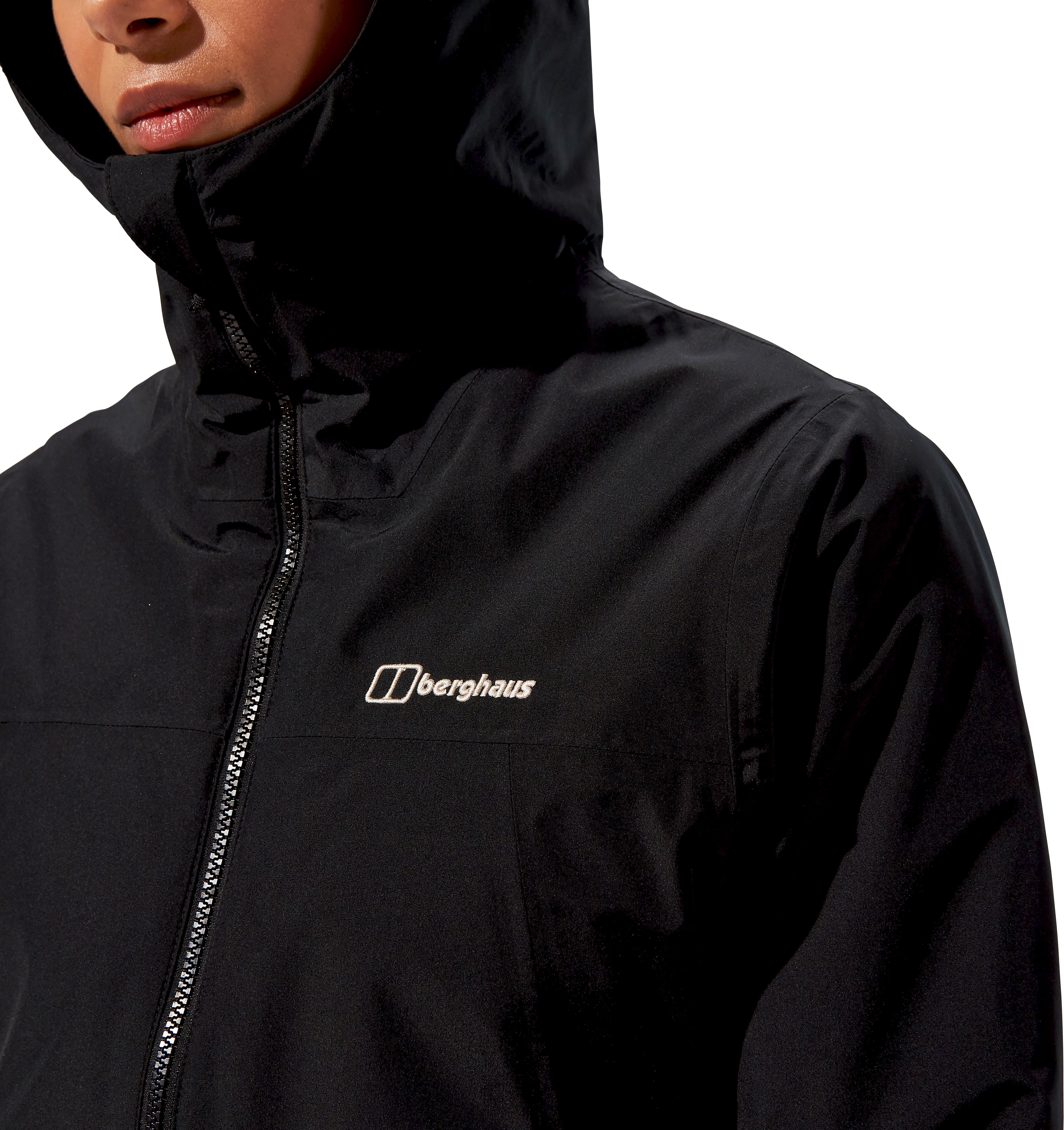Funktionsjacke BERGHAUS "DELUGE PRO 3.0 INSULATED JACKET", Damen, Gr. M, schwarz (schwarz, schwarz), Obermaterial: 100% Polyester. Futter: 100% Polyamid. Wattierung: 100% Polyester, Jacken Funktionsjacke, wasserdicht, wärmende Isolierung, atmungsaktiv sch
