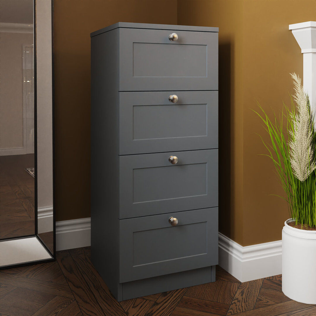 17 Stories Artus Shaker 4 Drawer Chest Of Drawers Matt Grey Gray 99cm H X 40cm W X 40cm D