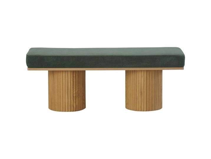 Banc en velours côtelé vert kaki - Mahe