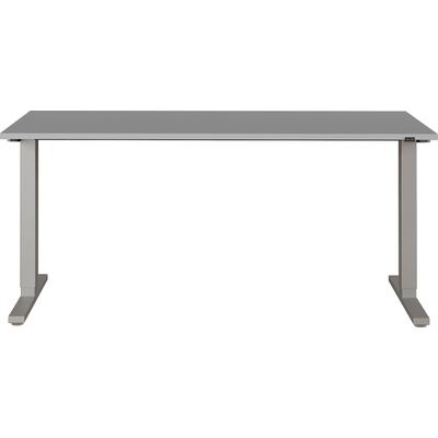 Schreibtisch GERMANIA "GW-Agenda Schreibtisch", silber (lichtgrau, silber, silber, lichtgrau), B:160cm T:80cm, Tische, Schreibtisch, elektrisch höhenverstellbar mit Memory-Funktion