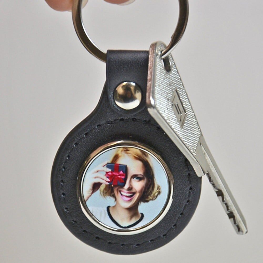 Ocadeau Porte clef cuir rond photo