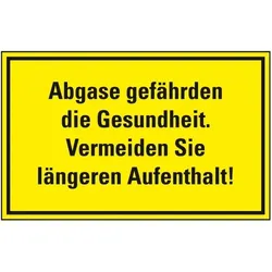 Schild I Hinweisschild Abgase gefährden die Gesundheit..., Kunststoff, 300x200mm