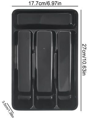 Uplift Treasures 4 Compartment Silverware Organizer Holder black