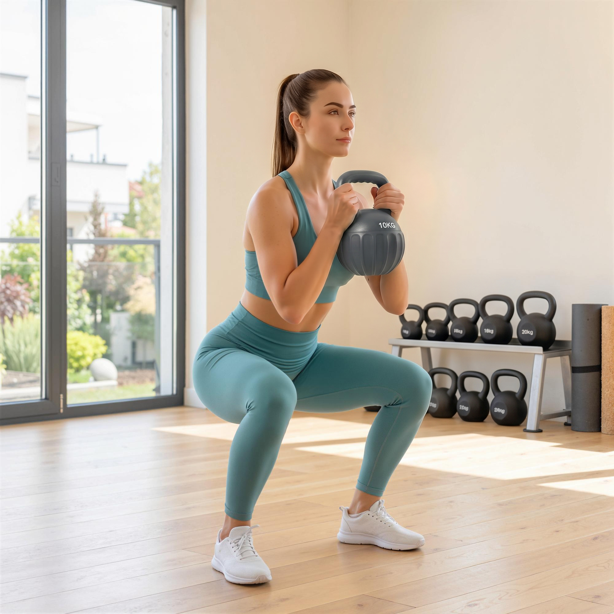 Sportnow Kettlebell 10 kg con impugnatura antiscivolo, grigio   Aosom Italy