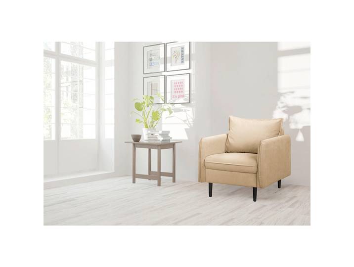 P & B Sessel Juli, Beige, Holz, Buche, Füllung: Komfortschaum, Silikon, 74x86x100 cm, Wohnzimmer, Sessel, Sonstige Sessel