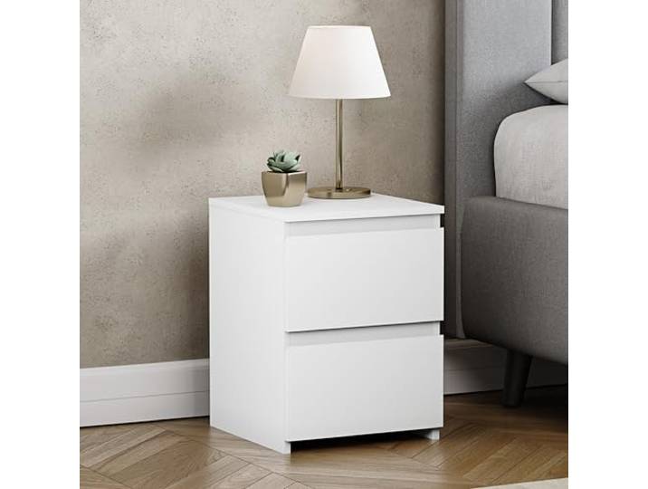 Vida Designs Denver Table de Chevet 2 tiroirs Blanc