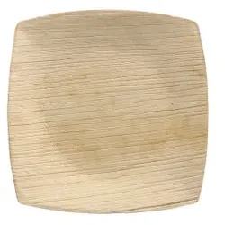 Papstar 25 Teller, Palmblatt pure 10 cm x 10 cm natur QUADRATO