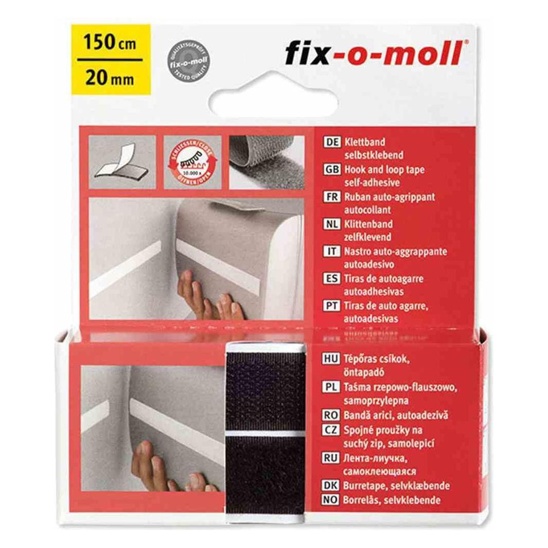 Fix-o-moll Klettband schwarz 150cm 20mm 20mm (20 mm) (3563003)