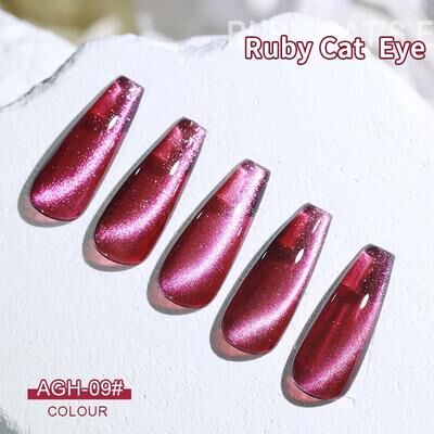 Inspired Living Cherry Ruby Magnetic Cat Eye Gel Nail Polish 15ml Chameleon Red UV LED Manicure Gel agh9