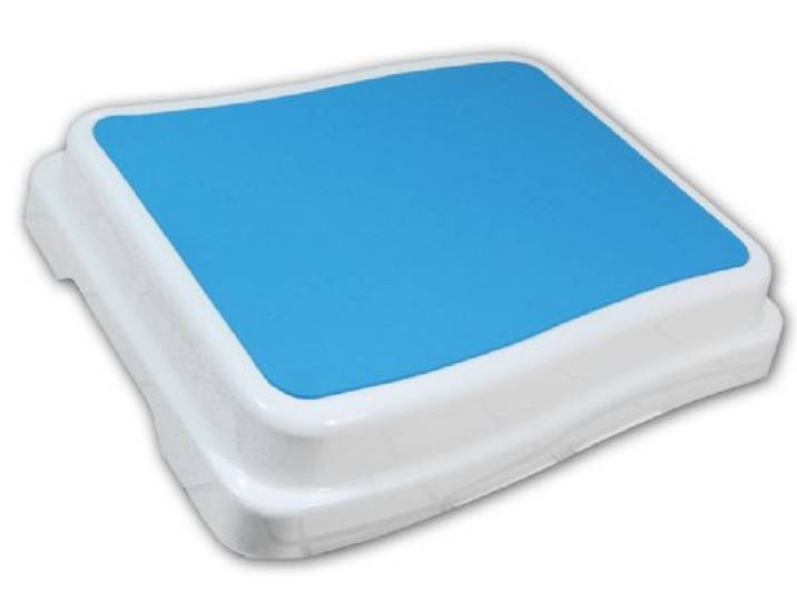 REHAFORUM MEDICAL Badewannen-Stufe, weiß/blau, Stufe für erleichterten Zutritt zur Badewanne, Badewannenlift, Seniorenhilfe, Badewanneneinstiegshilfe