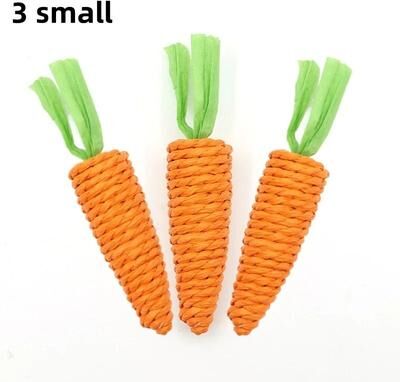 Inspired Finds Interactive Carrot Cat Chew Toy For Teeth Cleaning & Play 3 Small
