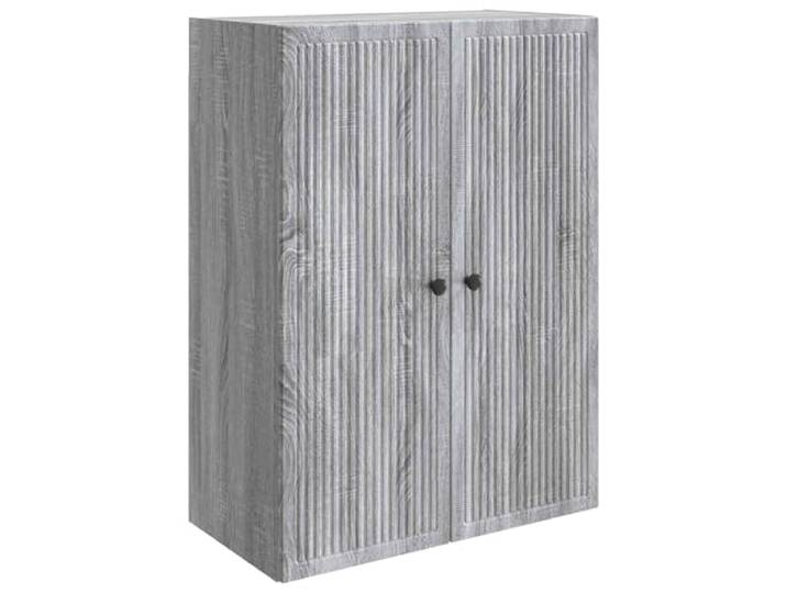 HKLGBVCR Wandschrank Sonoma, Grau, 66 x 34,5 x 90 cm, Holz, Technikholz Rechteckiger Wandschrank, vertikale Aufbewahrung, Holzregale, Retro-Stil, Wohnzimmer, kleiner Raum, Wartung