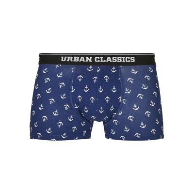 Boxershorts URBAN CLASSICS "Urban Classics Herren Boxer Shorts 5-Pack", Herren, Gr. S, 1 Stk., anchor aop, schwarz, charcoal, 95% Baumwolle, 5% Elasthan, Unterhosen