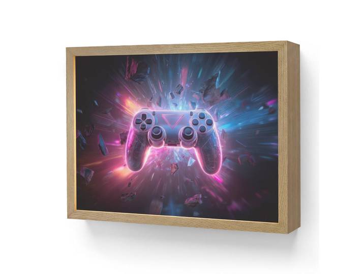 OnlyWow Nachttischlampe MIT Akku Controller - Neon - Explosion - Abstrakt 40x30 cm, Violett, Rechteckig, LED integrated, 40x30x8 cm, Lampen & Leuchten, Innenbeleuchtung, Nachtlichter