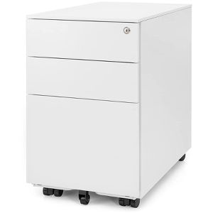 Ergotopia Rollcontainer RGOCON-W, aus Metall, weiß, mit 2 Schüben und Hängeregistratur, abschließbar