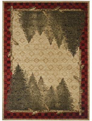 Mayberry Rug American Destination Forest Woods Lodge Cabin Area Rug