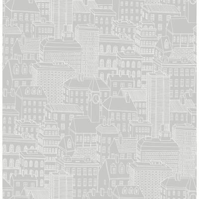 A-Street Prints Limelight Grey City Wallpaper