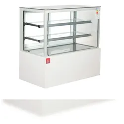 Gasfrit - Weiße Panorama-Kühlvitrine mit 2 Ablagen 1500 x 660 x 1200 mm