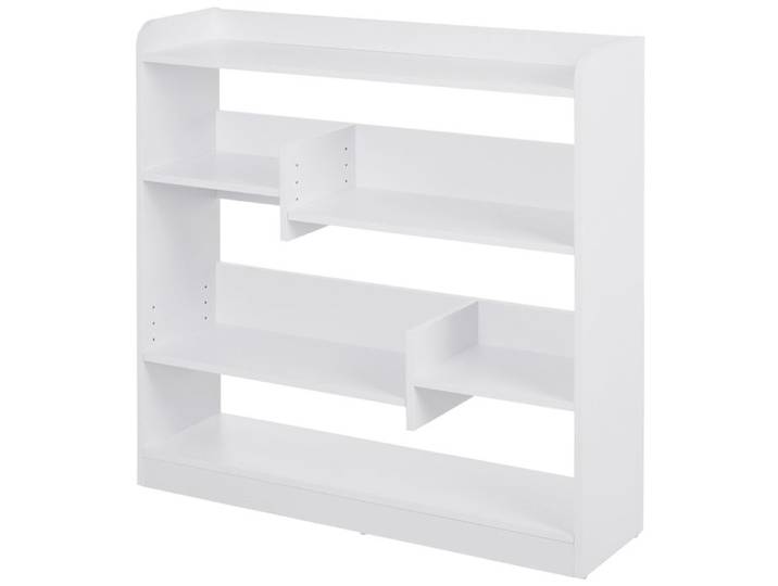 Bibliothèque - HOMCOM - étagère meuble de rangement 4 niveaux 3 panneaux arrières - panneaux particules - 90x24x91cm - blanc