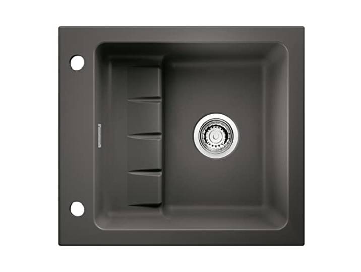 NABER 1091002 Einbauspüle PickUP E mit Premium-Drehexzentergarnitur, ab 600 mm Schrankbreite, Keramik, Schiefer