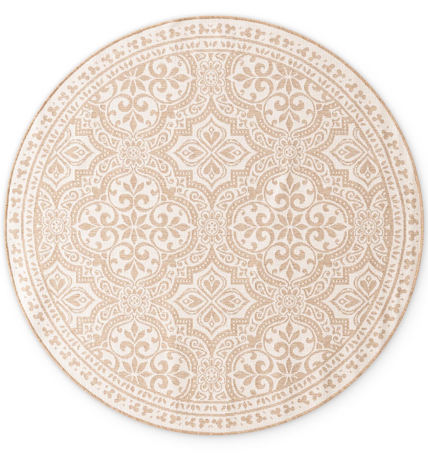Hanse Home Collection Rosel vloerkleed voor binnen en buiten, wit/beige, diameter: 160 cm