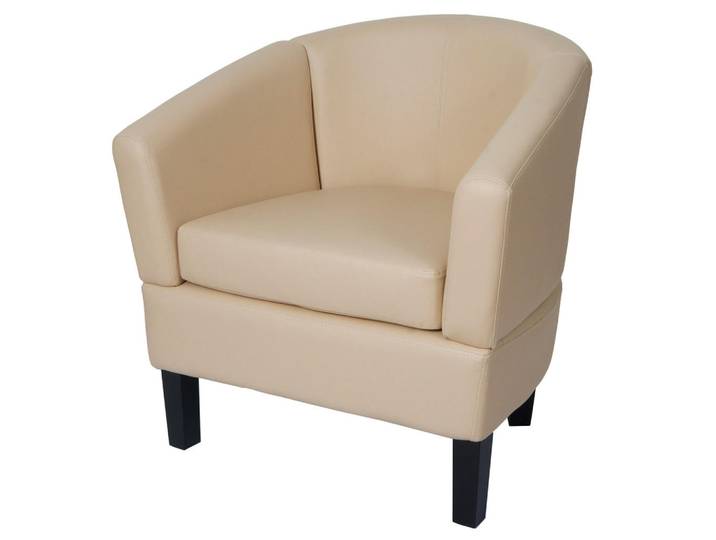 MCW Lounge-Sessel Cremeweiß, Weiß, 72x72x60 cm, Wohnzimmer, Sessel, Polstersessel