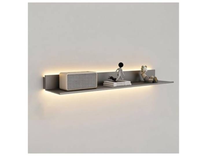 Schweberegale Für Die Wand, Beleuchtetes Regal Zur Präsentation Moderne Wandregale Zur Aufbewahrung Und Dekoration – Für Schlafzimmer, Wohnzimmer, Badezimmer Und Küche(Gray-1PC,60x23cm)