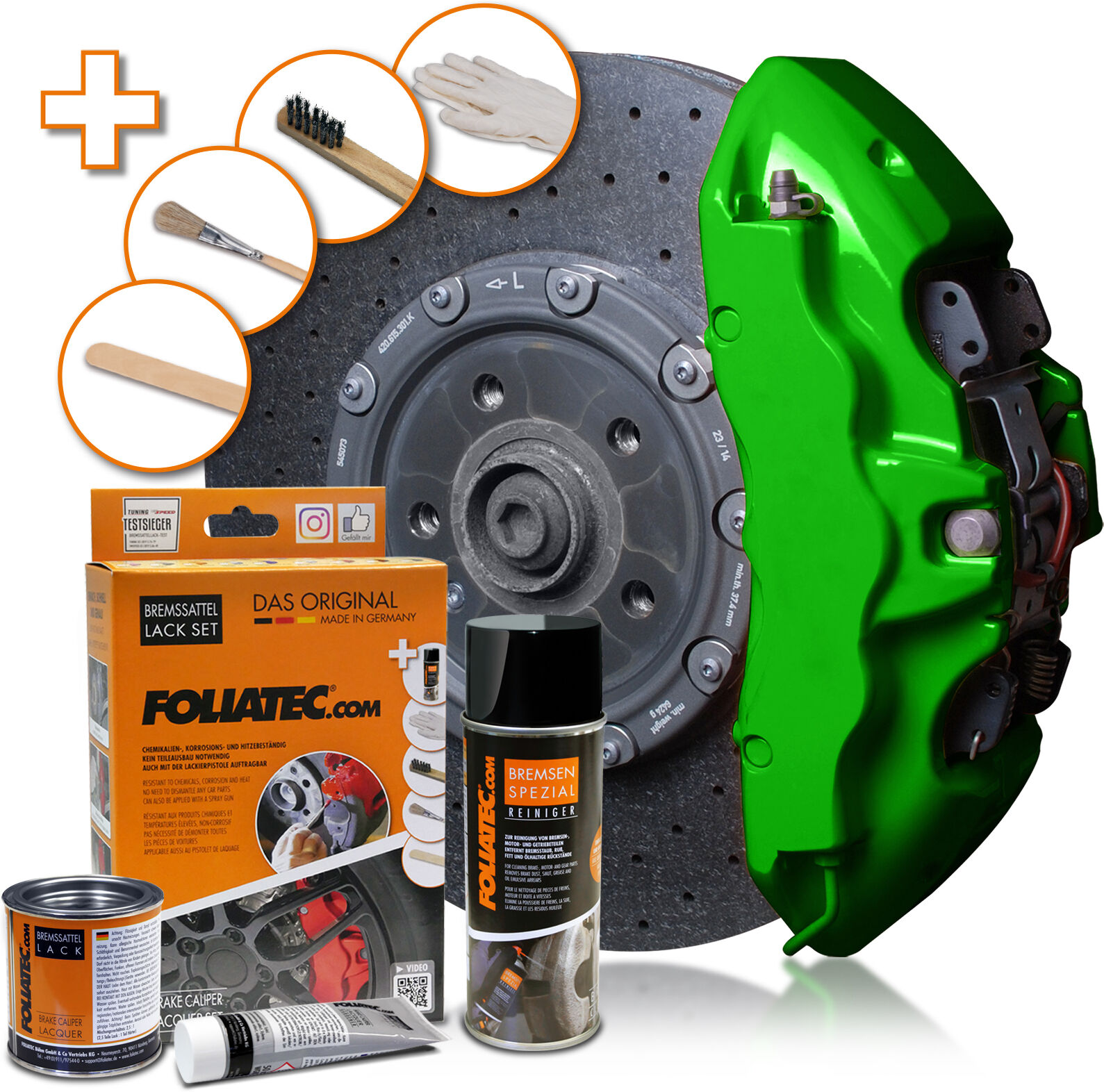 Foliatec Bremssattellack Bremssattel Lack Set Power Green 2166 0.4l