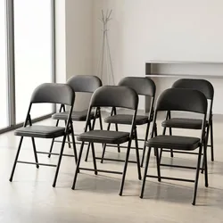 Konferenzstuhl Office 6er Set Kunstleder Schwarz [pro.tec]