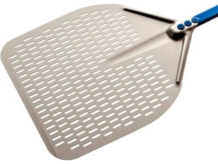 Gi.Metal Professional Extra leichte Pizzaschaufel (0,416 kg), kurzer Stiel (30 cm), Kopf aus neutral eloxiertem Aluminium - Blue Line A -30RF/30