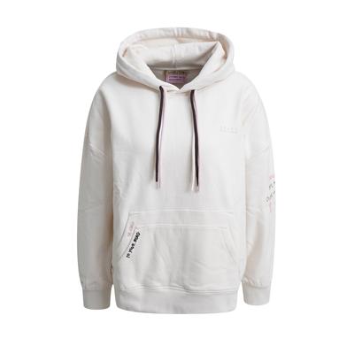 Hoodie SMITH & SOUL, Damen, Gr. XXL, weiß (sand), Sweatware, Obermaterial: 80% Baumwolle, 20% Polyester, bedruckt, bestickt, oversize hüftbedeckend, Rundhals, Bündchen, Sweatshirts Hoodie, im Oversize Fit, detailreich gestaltet
