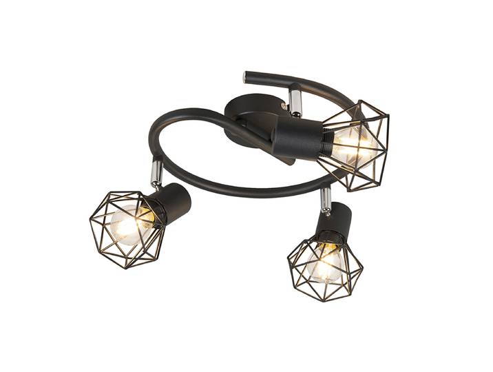 Spotlight intelligent noir rotatif et inclinable avec 3 Wifi P45