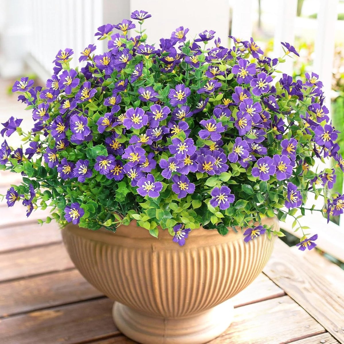 12 bundels UV-bestendige kunstbloemen voor buiten, paars