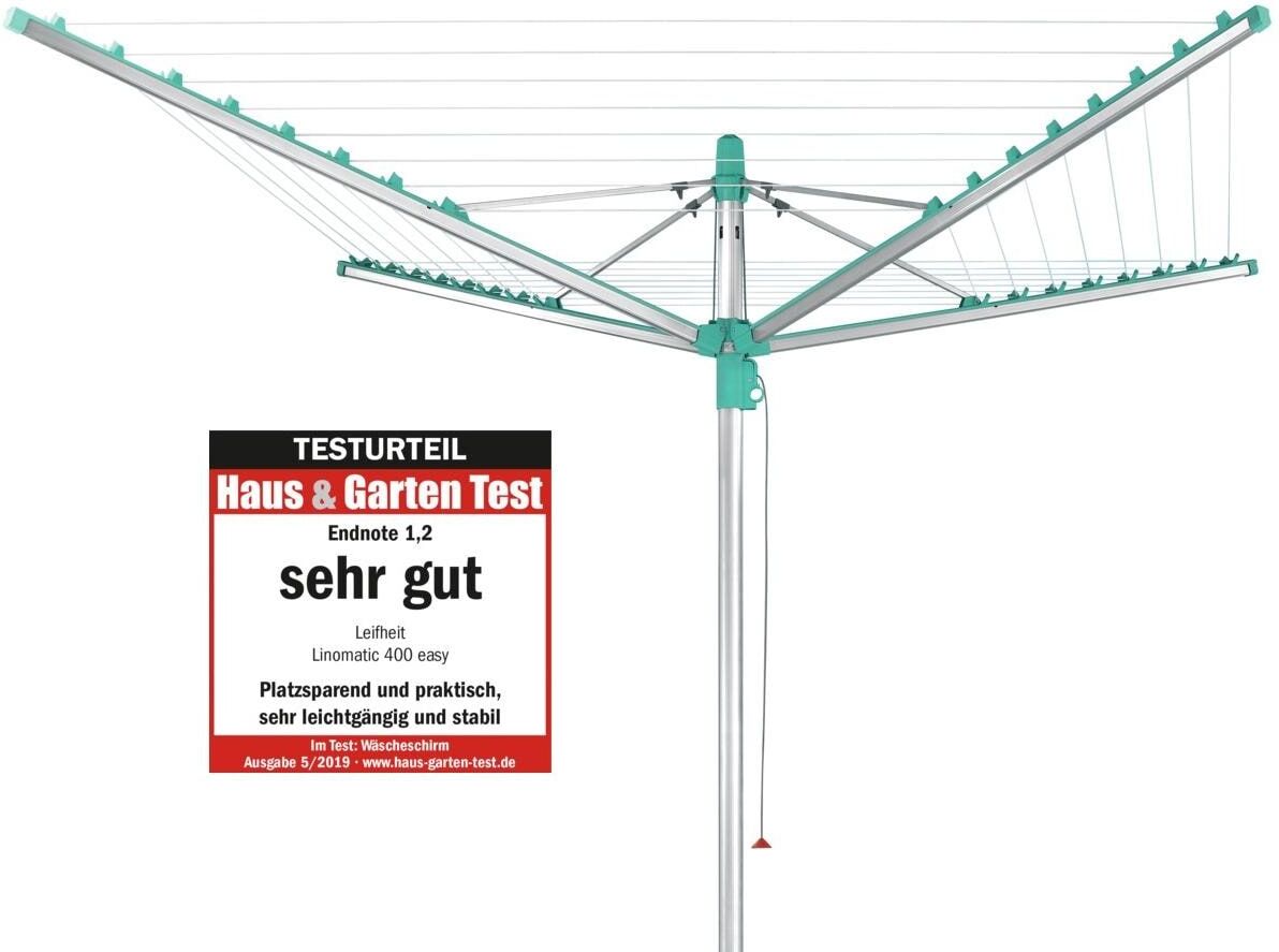 Wäschespinne LEIFHEIT "Leifheit Wäschespinne Linomatic 400", grün, B:165cm H:2.150cm, Aluminium, Stahl, Wäscheständer, Wäschespinne grün Einheitsgröße
