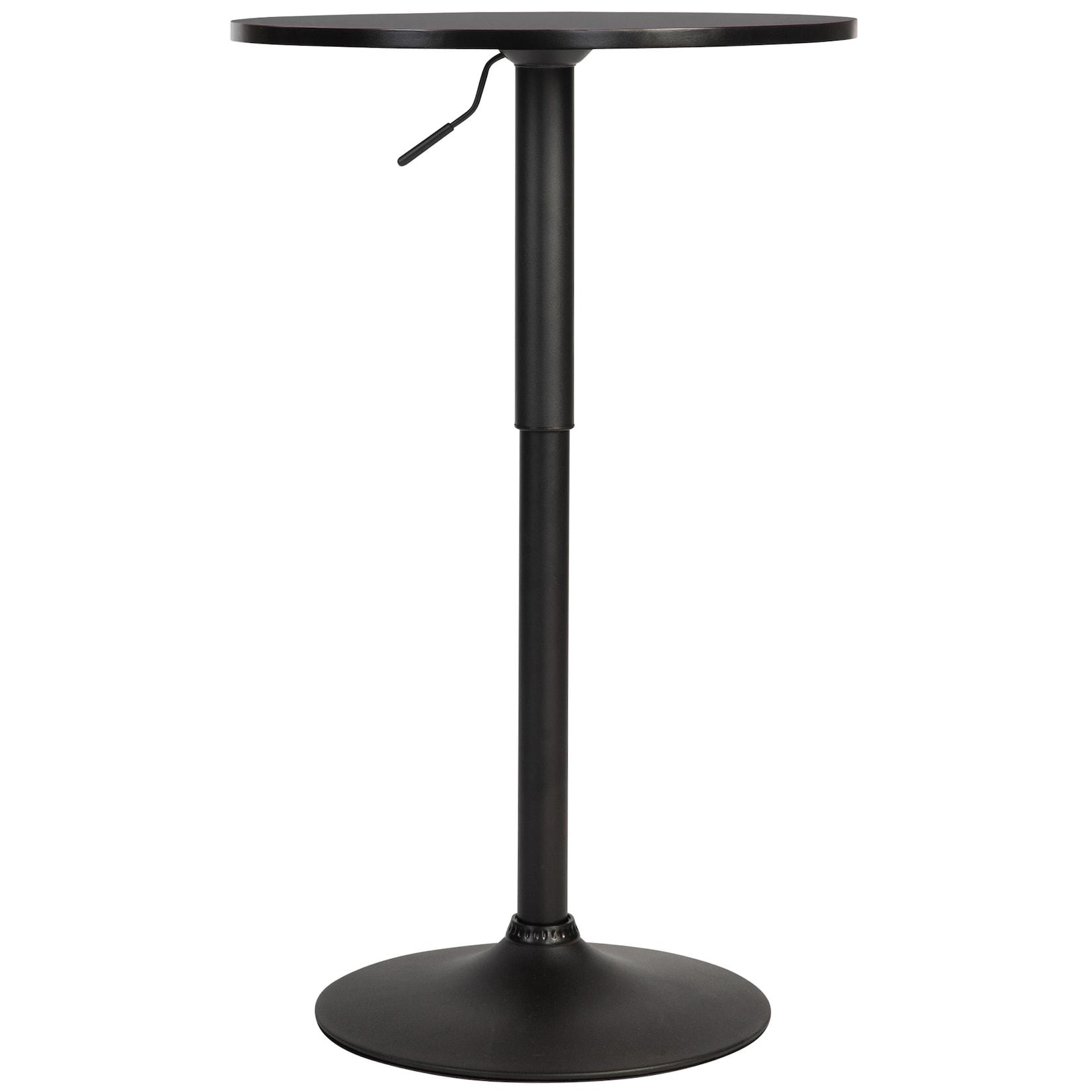 CLP Stehtisch rund 60cm Lamoni, Bartisch stufenlos höhenverstellbar, 360° drehbar, Bistrotisch mit stabilem Metallgestell und Bodenschutz