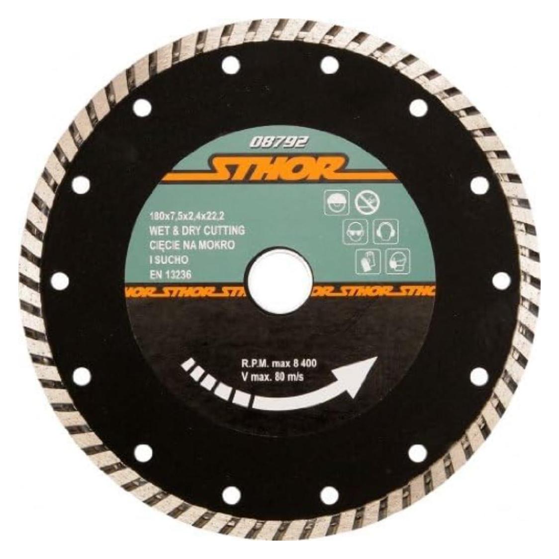 Toya STHOR TARCZA DIAMENTOWA 125 x 22,2mm TURBO, DO BETONU GŁADKIE CIĘCIE 08791 (08791)