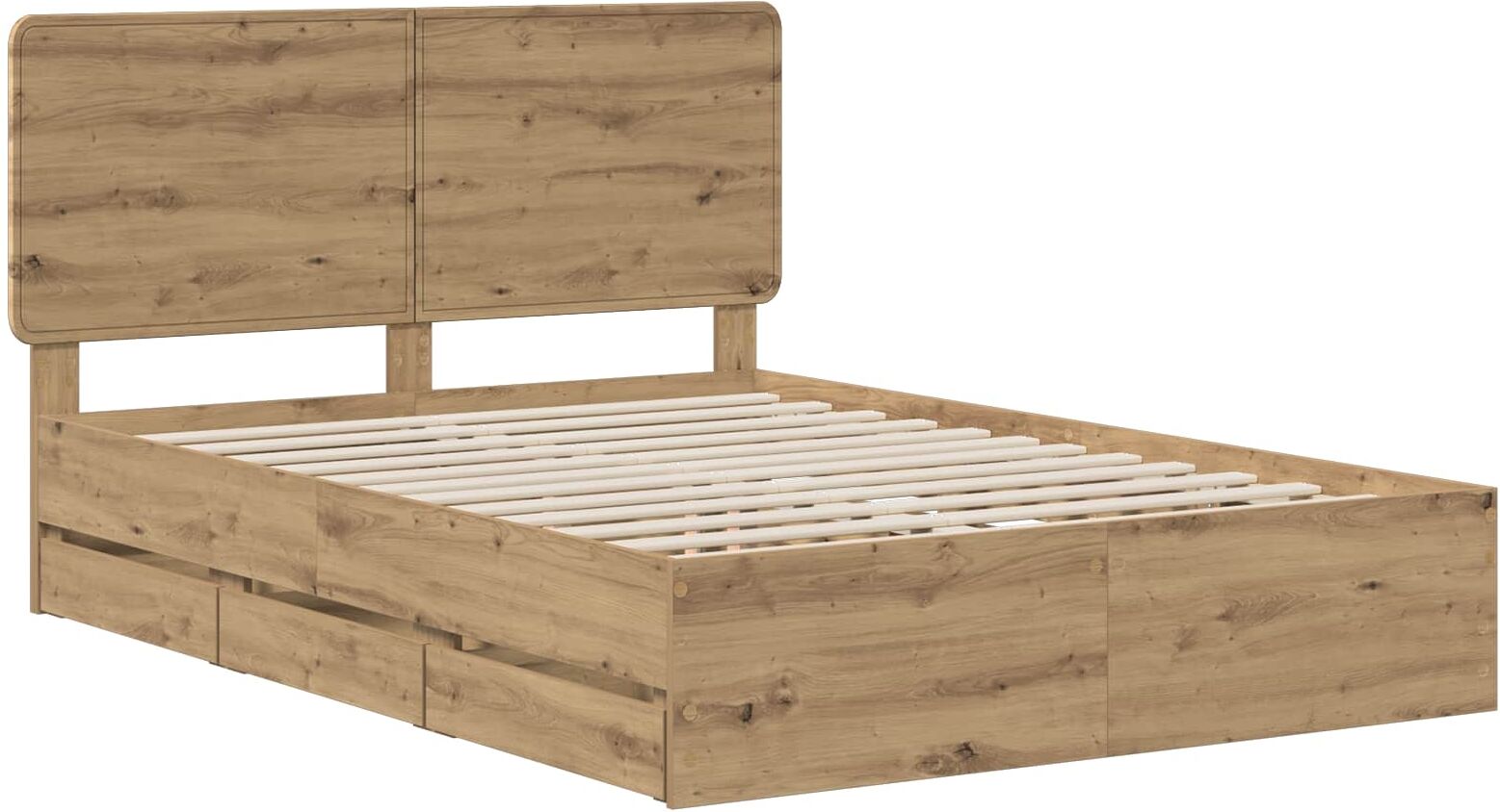 vidaXL Bed Frame with Storage and Headboard Artisan Oak 120 x 200 cm