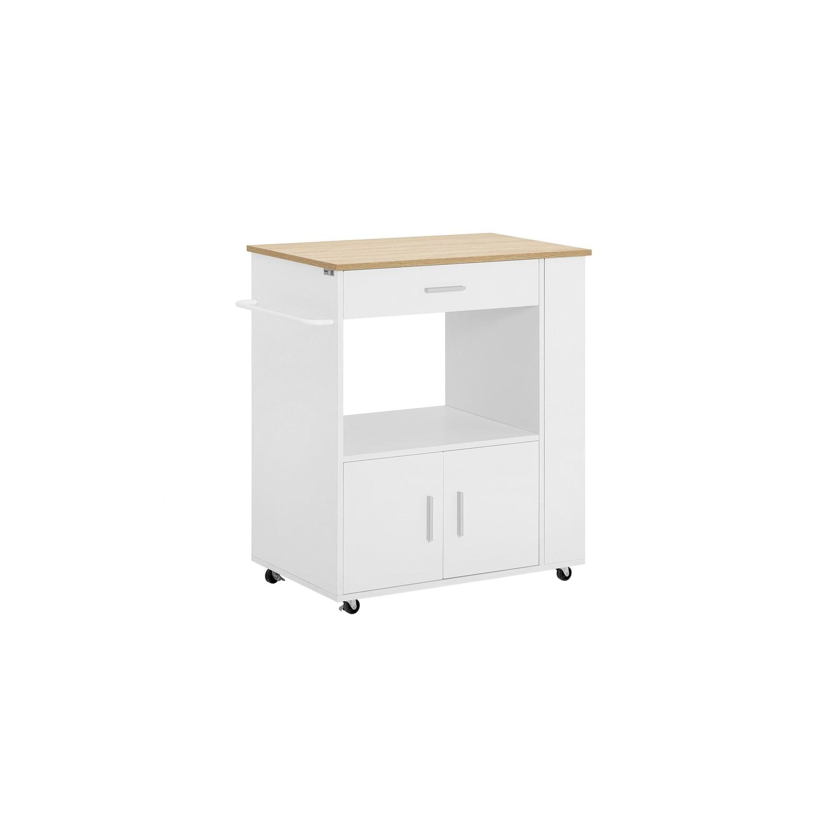 SoBuy Küchenwagen mit 1 Schublade Weiß 75x46x88cm Funktional
