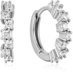 ANIA HAIE - HOOP EARRINGS - SPARKLE CLUSTER HUGGIE - silber