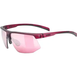 Uvex, Unisex, Sportbrille, aerios (Cranberry Matt, Mirror Rose), Pink, Rot, Rosa