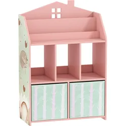 KINDER-BÜCHERREGAL MDF Vliesstoff Rosa