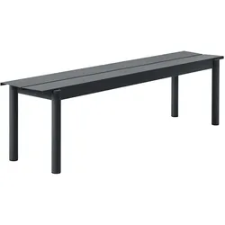 Muuto Linear Steel Gartenbank, 170 cm, anthrazit black