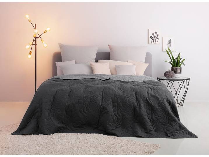 Tagesdecke GOODPRODUCT Amanda gesteppte Tagesdecke, in diversen Grössen erhältlich , grau (anthrazit, grau), B:140cm L:210cm, Kunstfaser, Tagesdecken, Tagesdecke